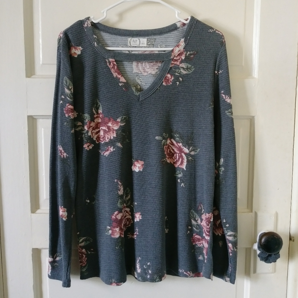 Maurices Waffle Knit Long Sleeve Tee